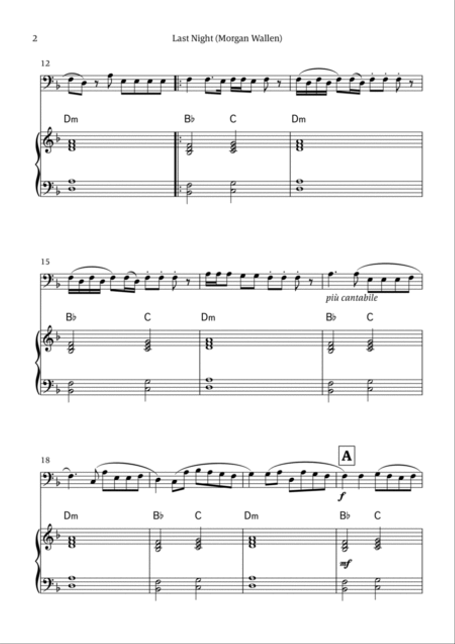 Last Night Piano scores gallery preview page 2
