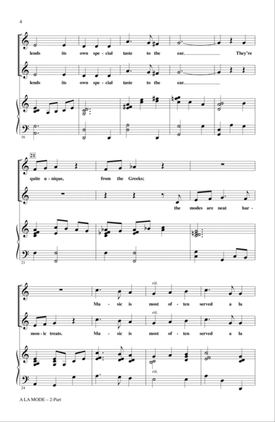 A La Mode 2-Part scores gallery preview page 2