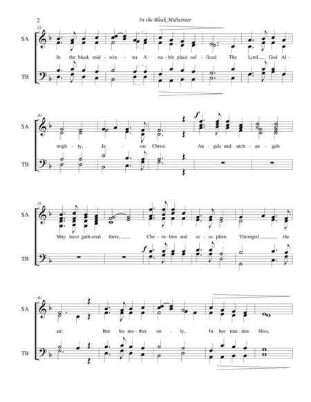 In the Bleak Midwinter SATB