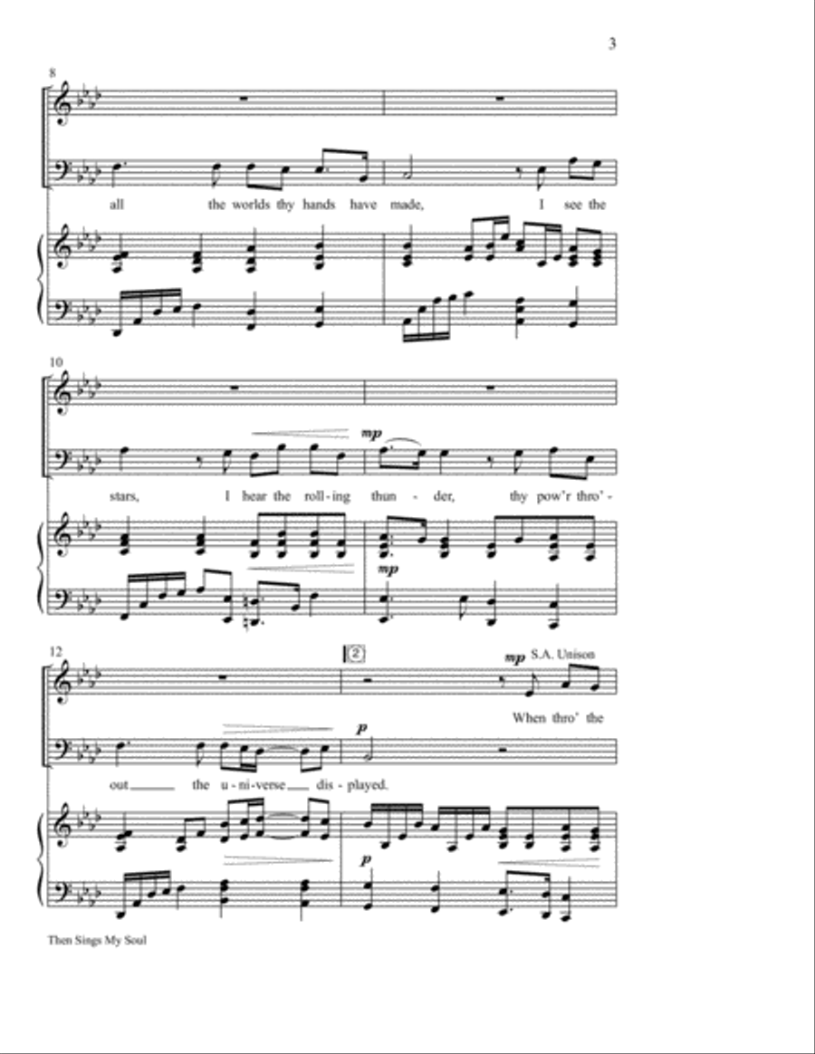 Then Sings My Soul (How Great Thou Art) 3-Part scores gallery preview page 4