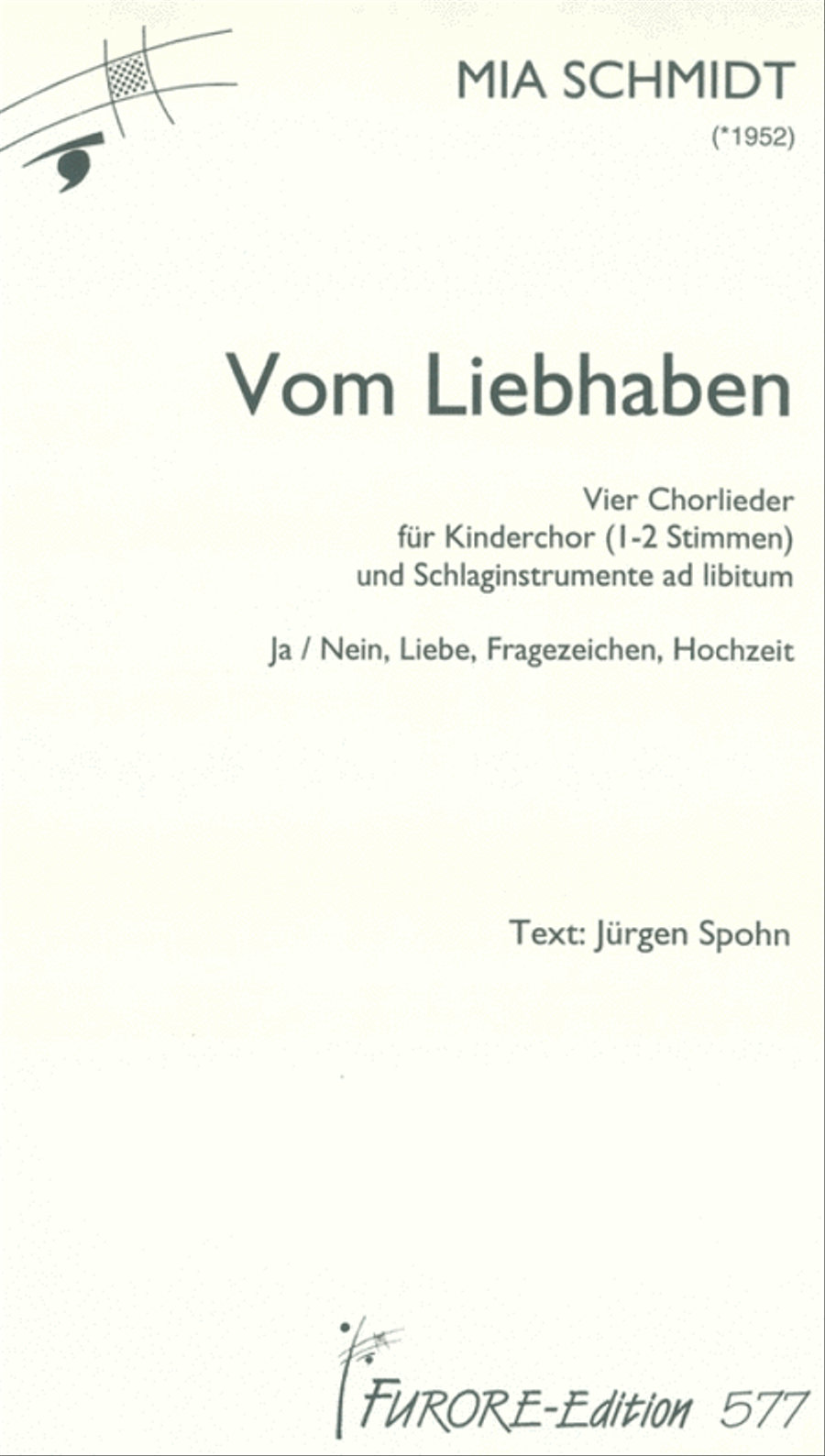 Vom Liebhaben Vom Liebhaben Children's Choir scores gallery preview page 1
