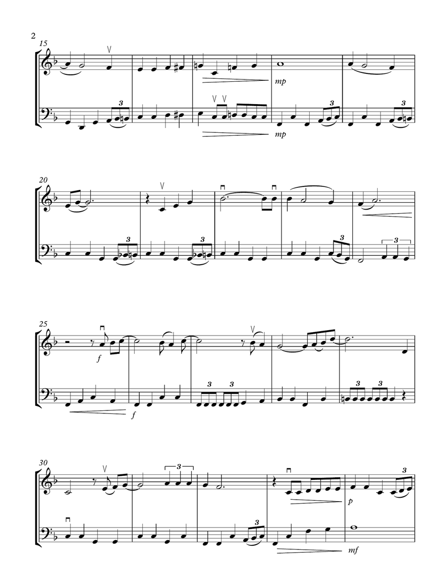 Blue Christmas String Duet scores gallery preview page 2