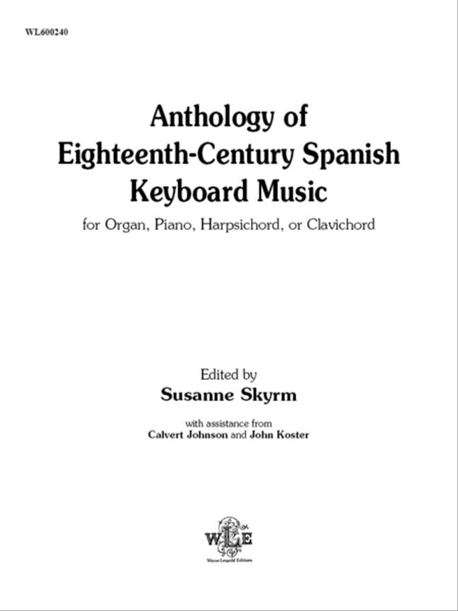Anthology of Eighteenth-Century Spanish Keyboard Music Harpsichord scores gallery preview page 1