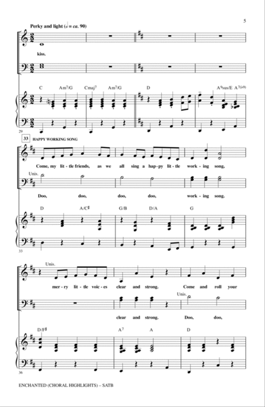 Enchanted (Choral Highlights) (arr. Alan Billingsley) 4-Part scores gallery preview page 4