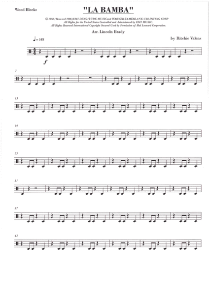 LA BAMBA - Guitar Ensemble (Parts only) image number null