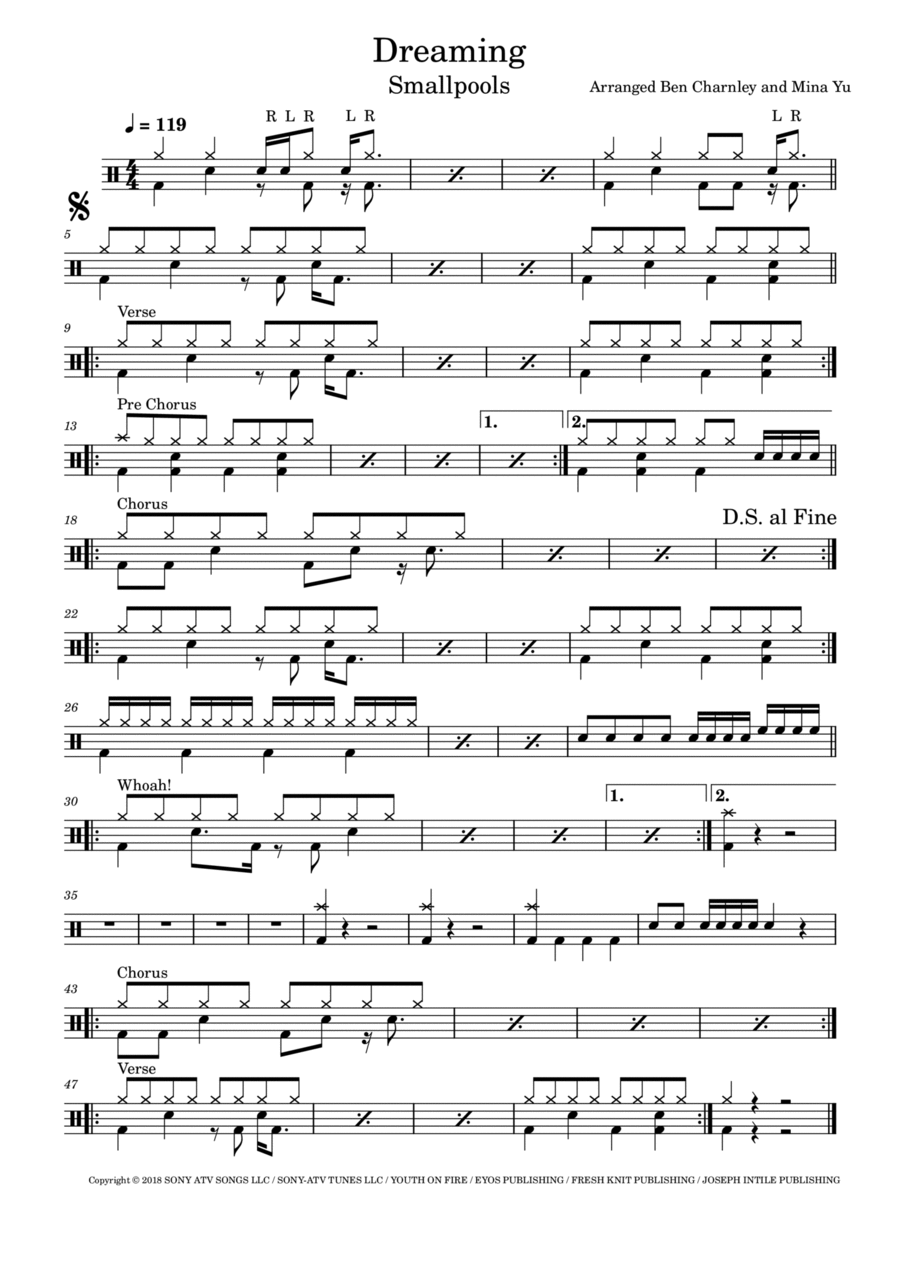 Dreaming Drum Set scores gallery preview page 1