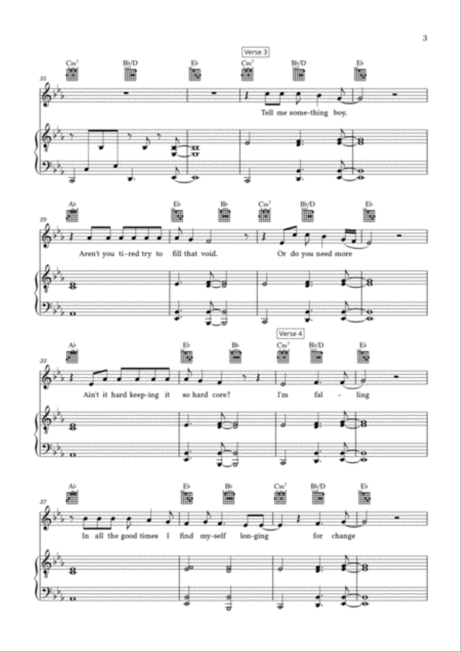 Shallow Piano, Vocal, Guitar scores gallery preview page 3