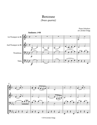 Book cover for Berceuse (brass quartet)