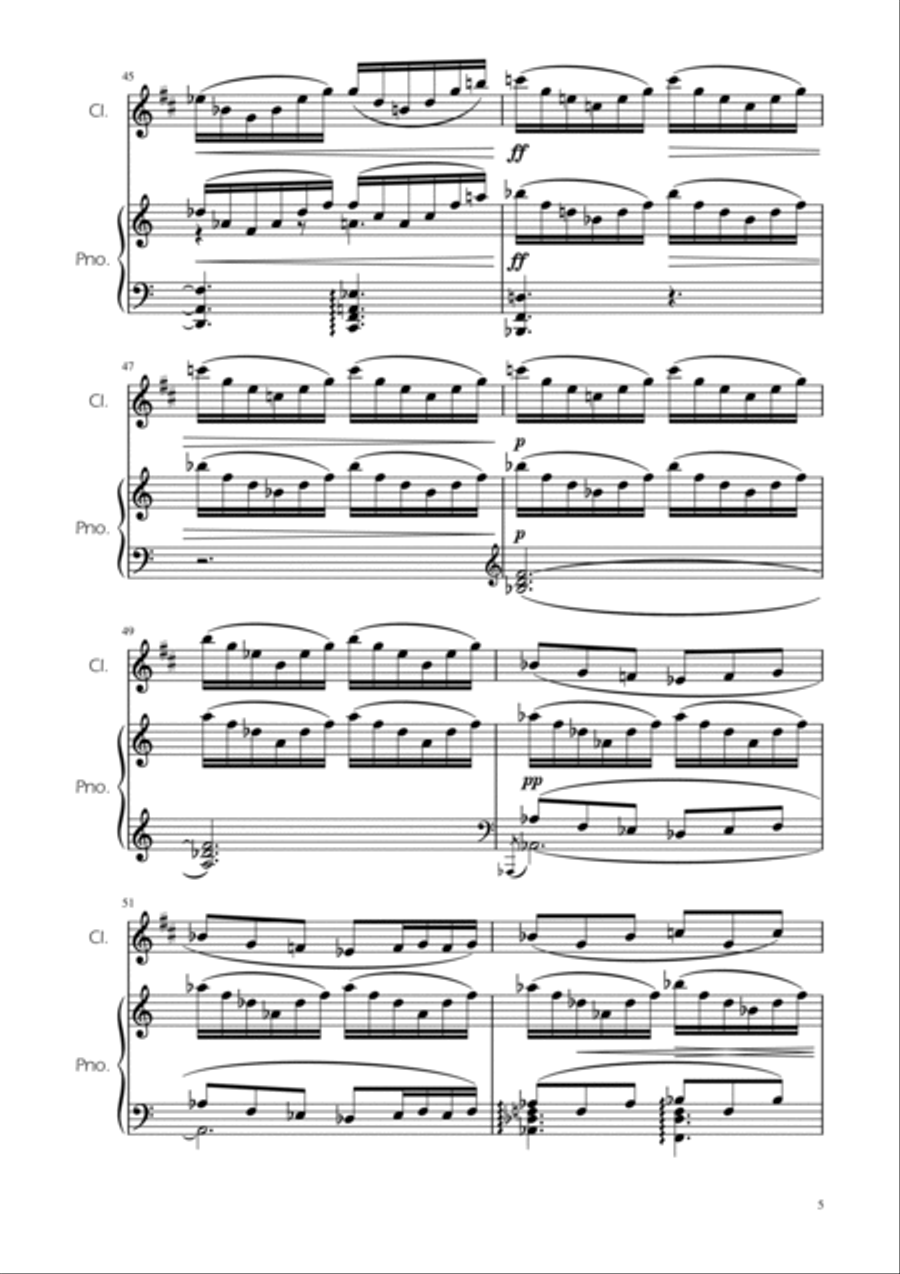 Morning Mood - Clarinet Solo w/ Piano B-Flat Clarinet scores gallery preview page 5