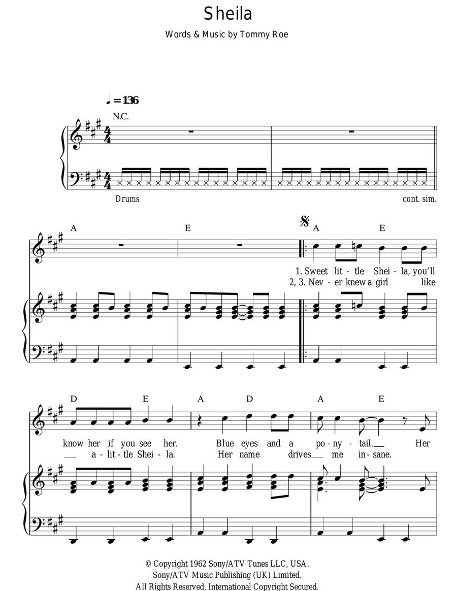 Sheila Acoustic Guitar scores gallery preview page 1