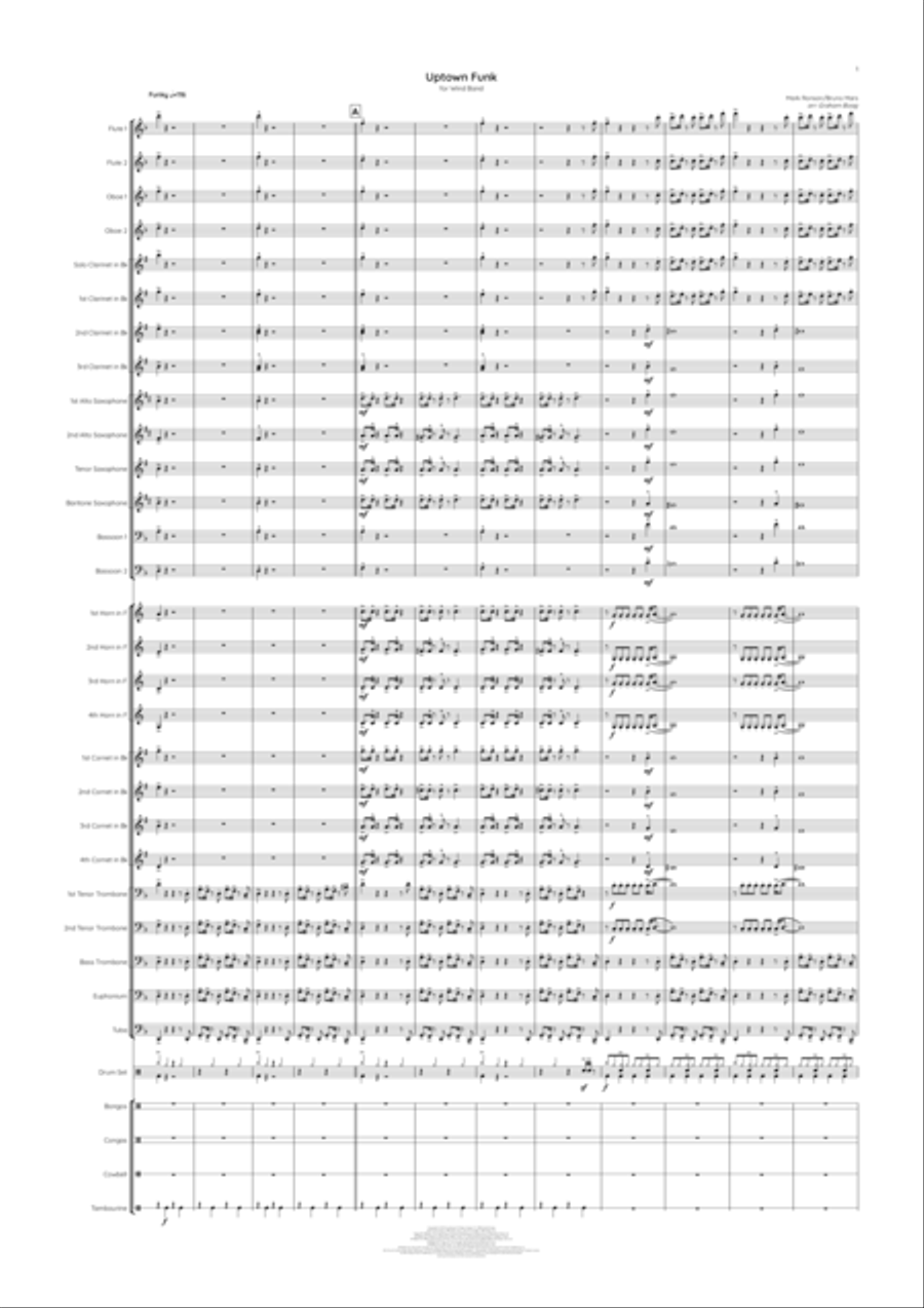 Uptown Funk Concert Band scores gallery preview page 3