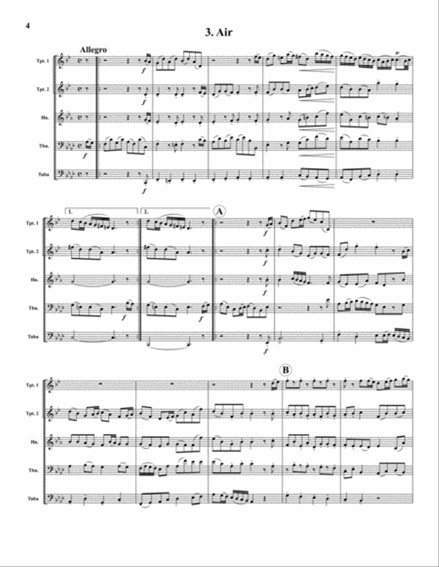 Abdelazer Suite Brass Quintet scores gallery preview page 4