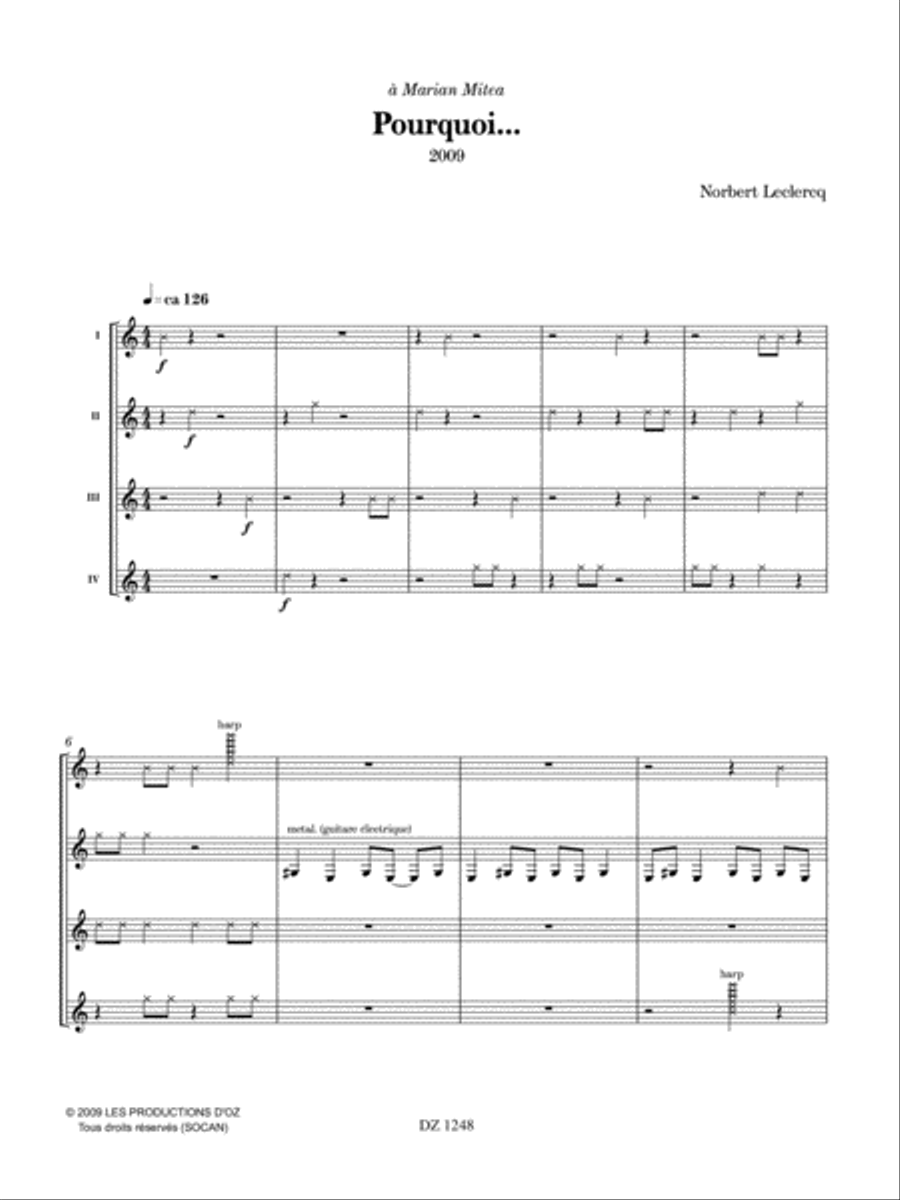 Pourquoi... Guitar Ensemble scores gallery preview page 3