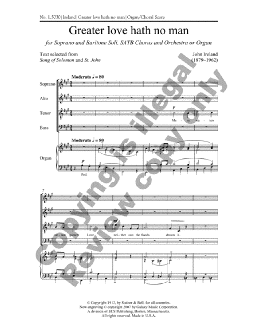Greater Love Hath No Man (Choral Score) 4-Part scores gallery preview page 10