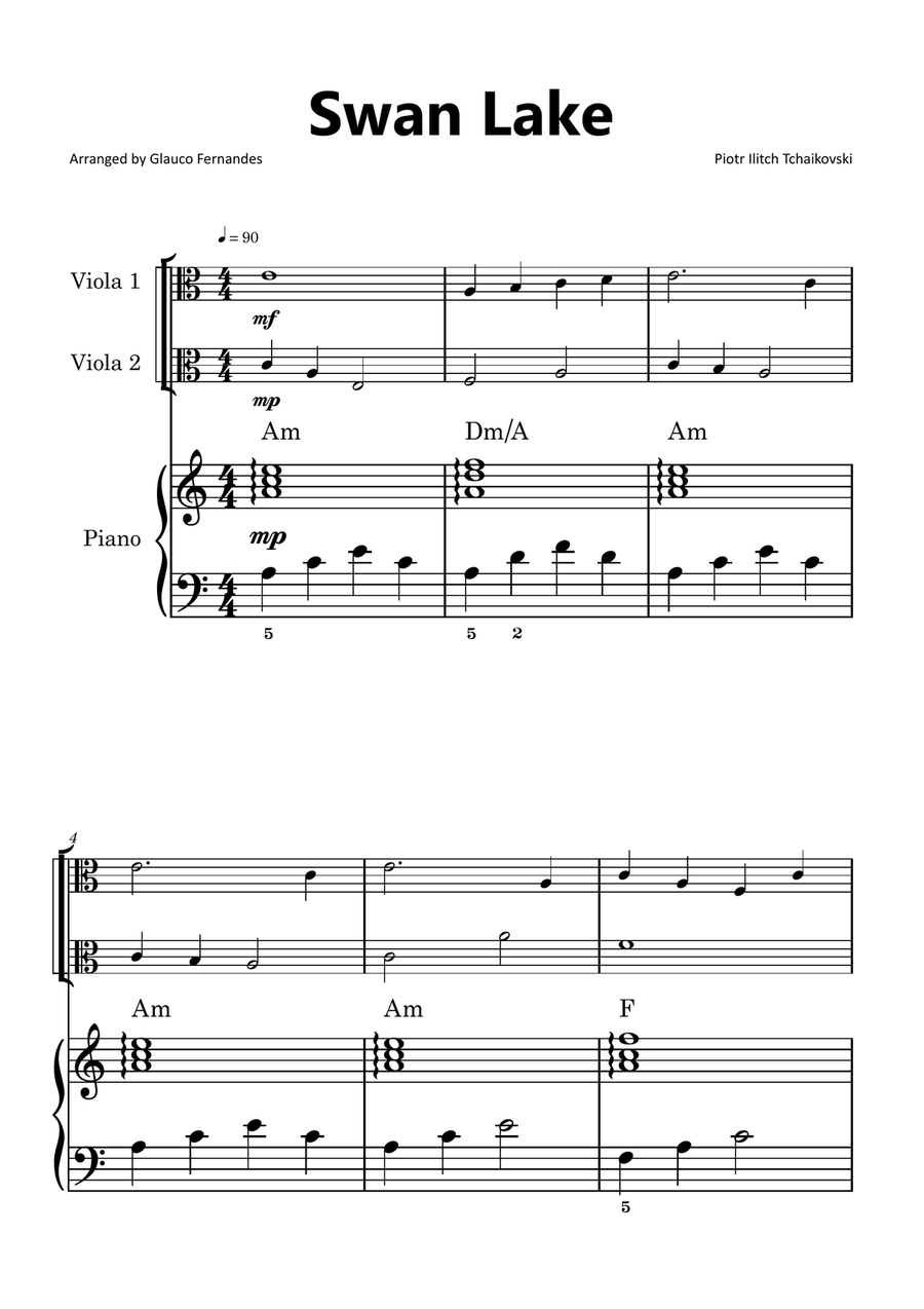 Swan Lake String Duet scores gallery preview page 1
