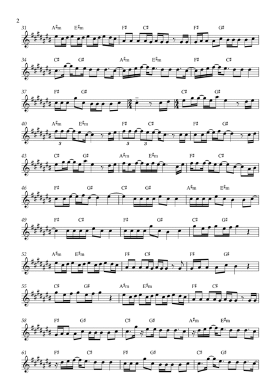 Memories B-Flat Clarinet scores gallery preview page 2