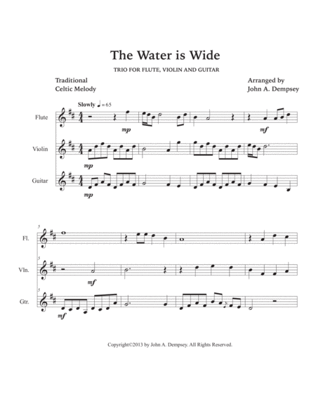 The Water is Wide (Trio for Flute, Violin and Guitar) image number null