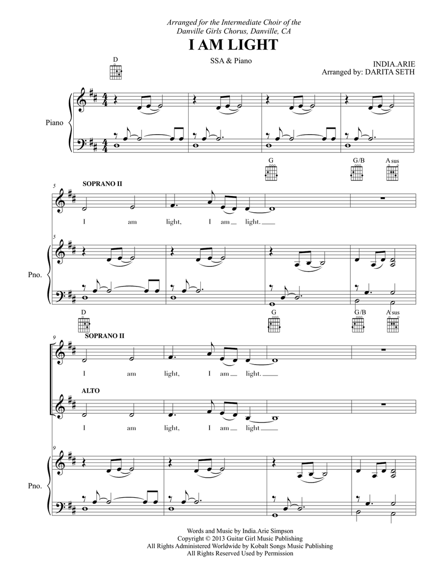 I Am Light Small Ensemble scores gallery preview page 1