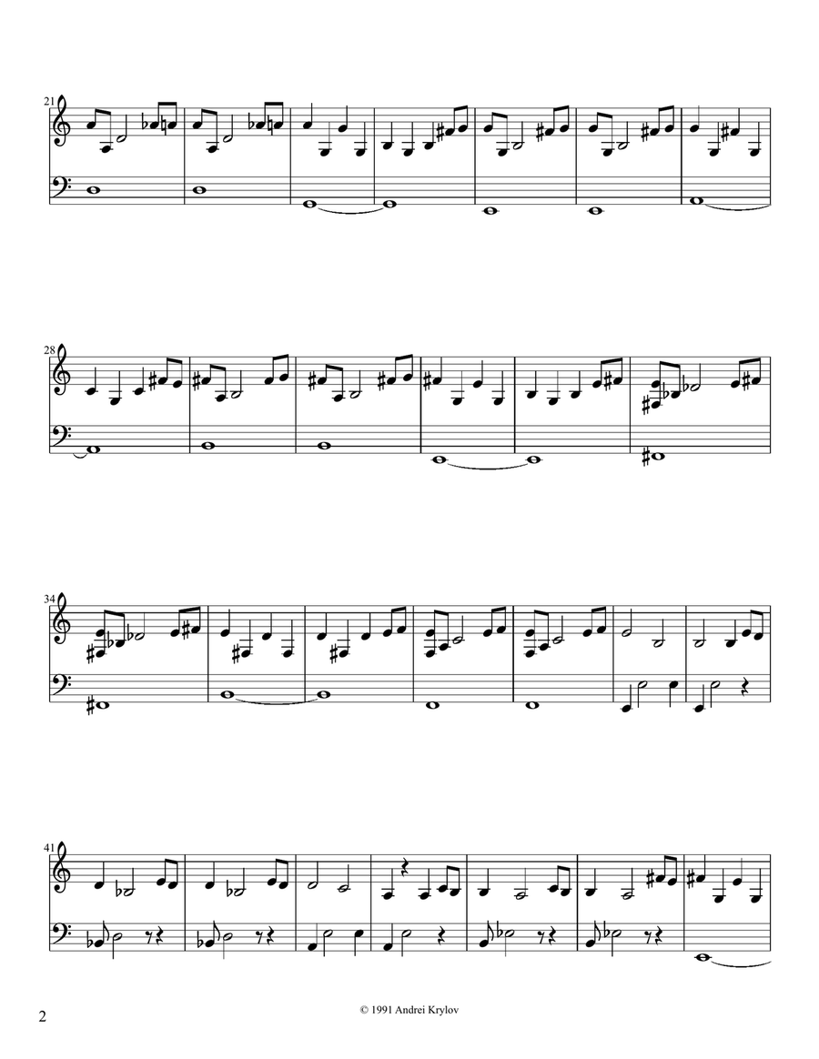 Memories of Love, Russian Romance.Piano version. Music by Andrei Krylov Easy Piano scores gallery preview page 2