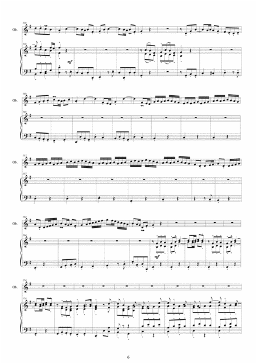 Telemann - Concerto in G major TWV51-G3 for Oboe and Piano Piano scores gallery preview page 6