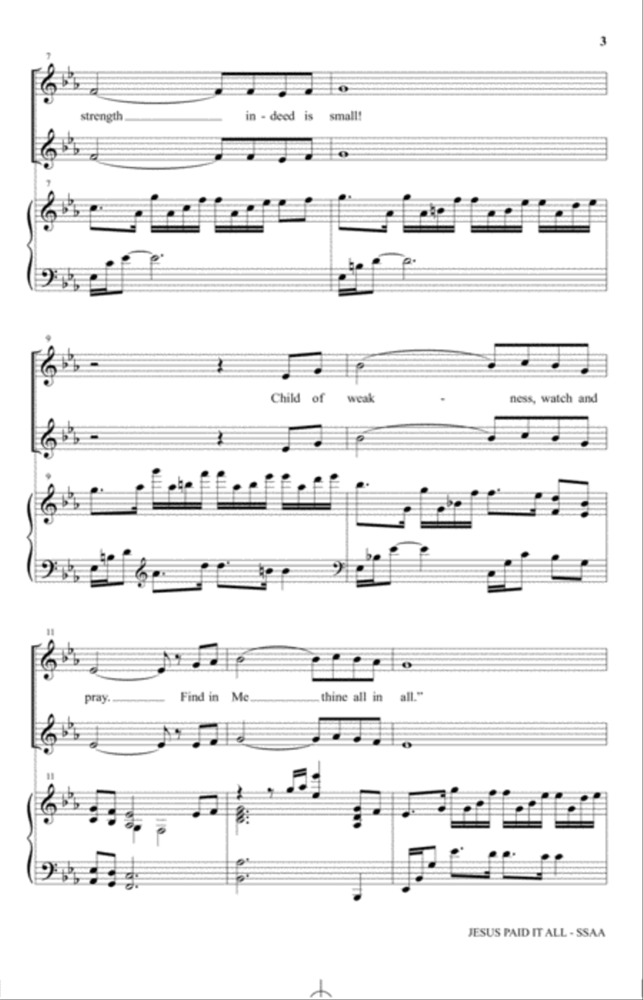 Jesus Paid It All SSA scores gallery preview page 2