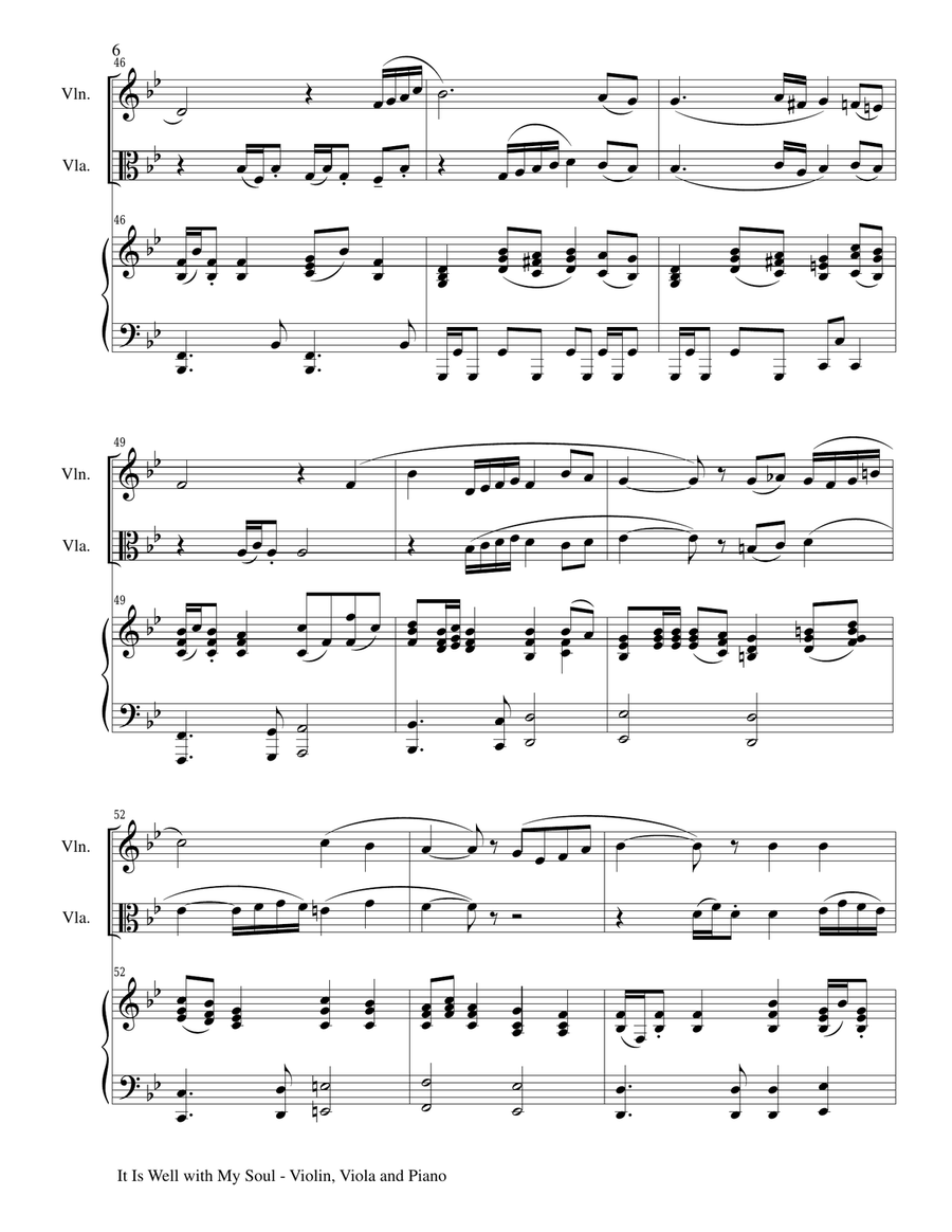 IT IS WELL WITH MY SOUL (Trio - Violin, Viola, Piano with Score and Parts) Small Ensemble scores gallery preview page 6