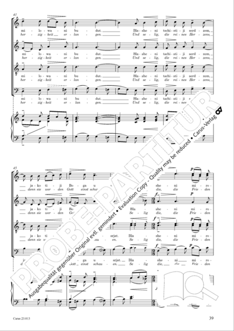 Liturgy of St. John Chrysostom op. 31 for mixed choir a cappella (Chrysostomos-Liturgie op. 31 fur Chor a cappella mit singbarem deutschem Text)