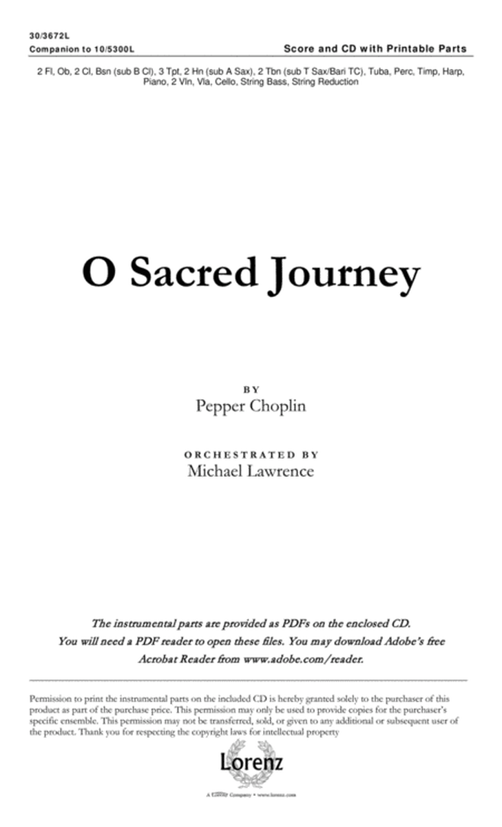 O Sacred Journey - Orchestral Score and CD with Printable Parts