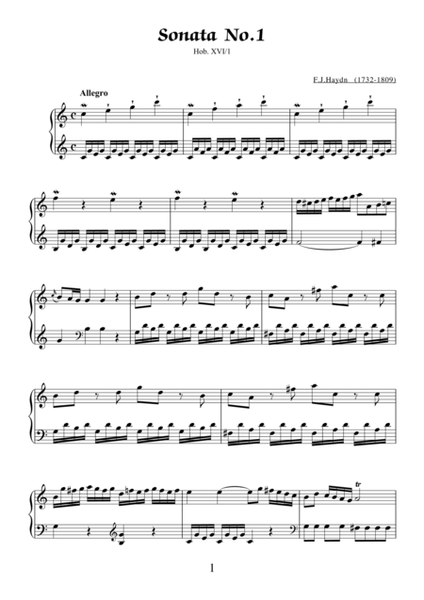 Sonatas, collection 1 - Hob. XVI/1-10 by Franz Joseph Haydn for piano solo