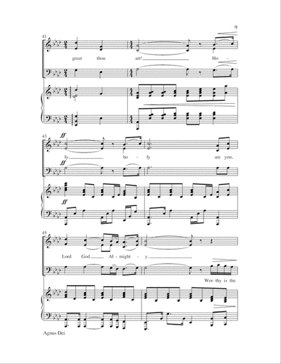 Agnus Dei with How Great Thou Art 3-Part scores gallery preview page 9