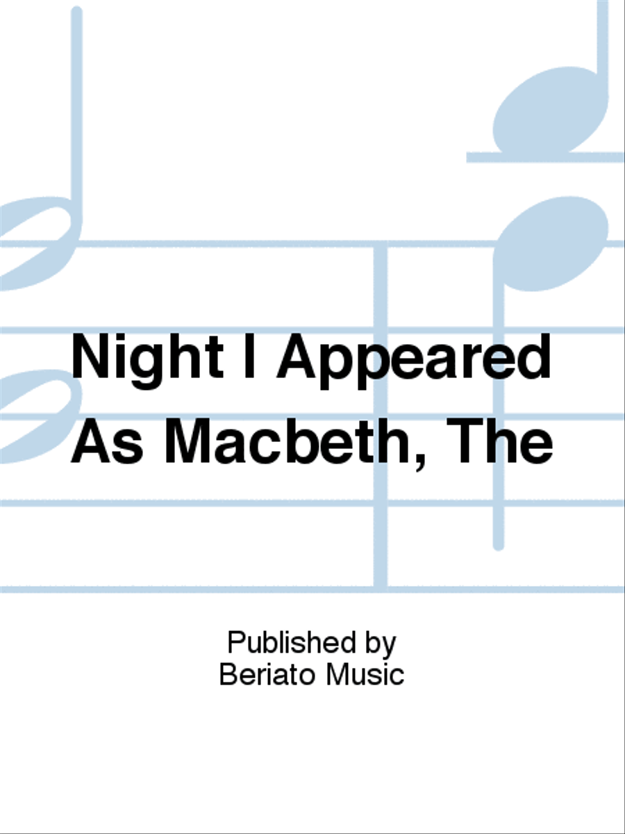 Night I Appeared As Macbeth, The Piano, Vocal, Guitar scores gallery preview page 1