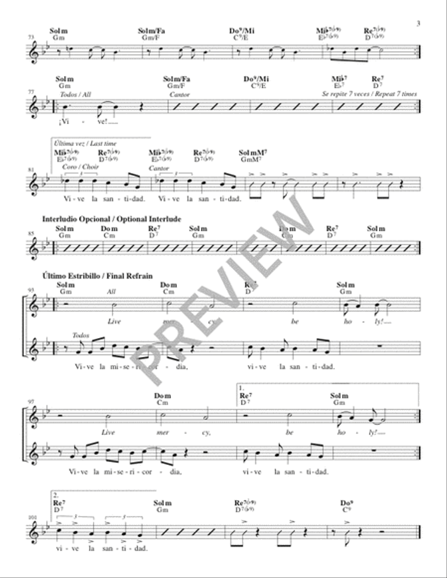Vive la Misericordia, Vive la Santidad - Guitar edition Guitar scores gallery preview page 8