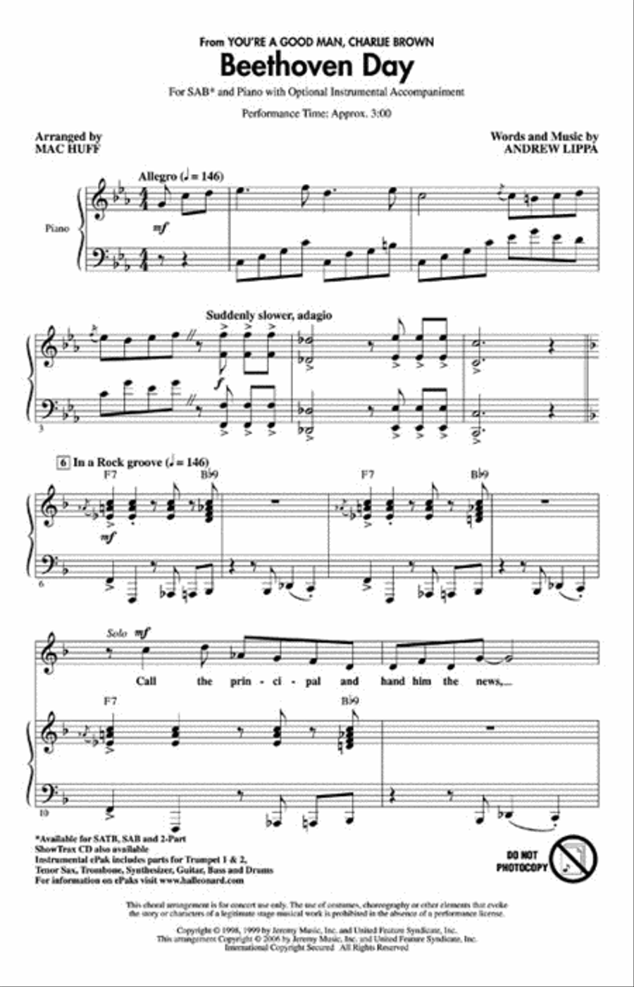 Beethoven Day Beethoven Day 3-Part scores gallery preview page 2