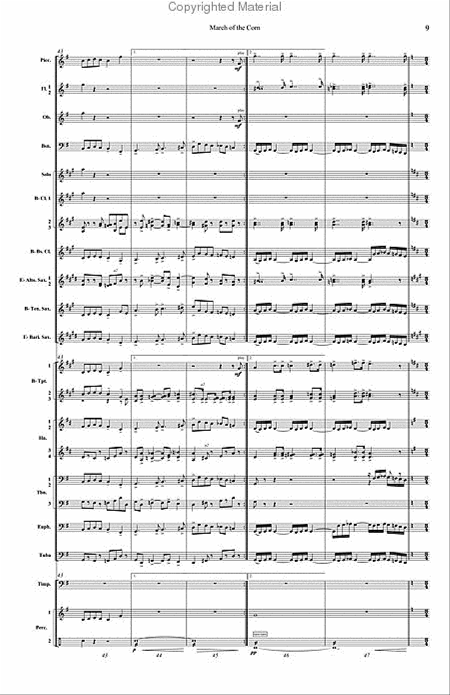 March of the Corn Concert Band scores gallery preview page 11