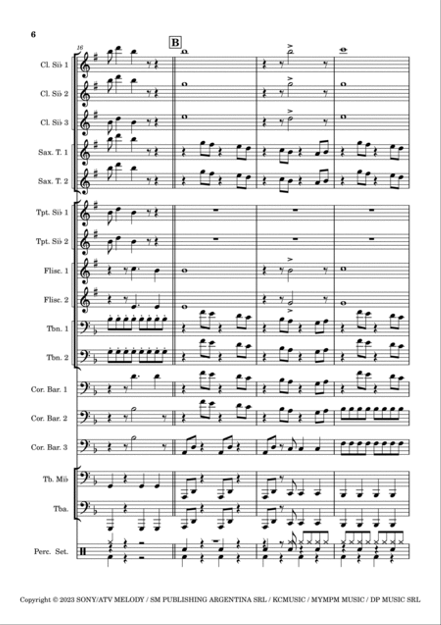 Shakira: Bzrp Music Sessions Vol. 53 Marching Band scores gallery preview page 6