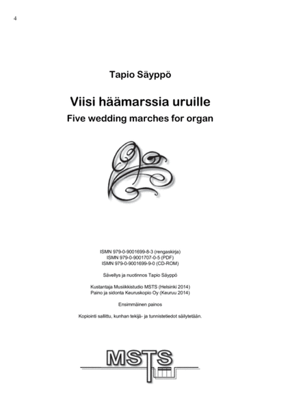 Five wedding marches for organ image number null