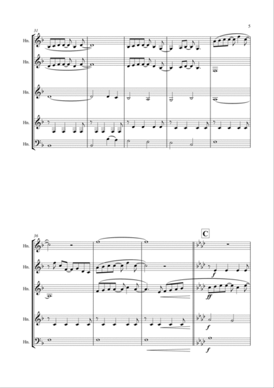 Forrest Gump - Main Title (feather Theme) Brass Ensemble scores gallery preview page 6