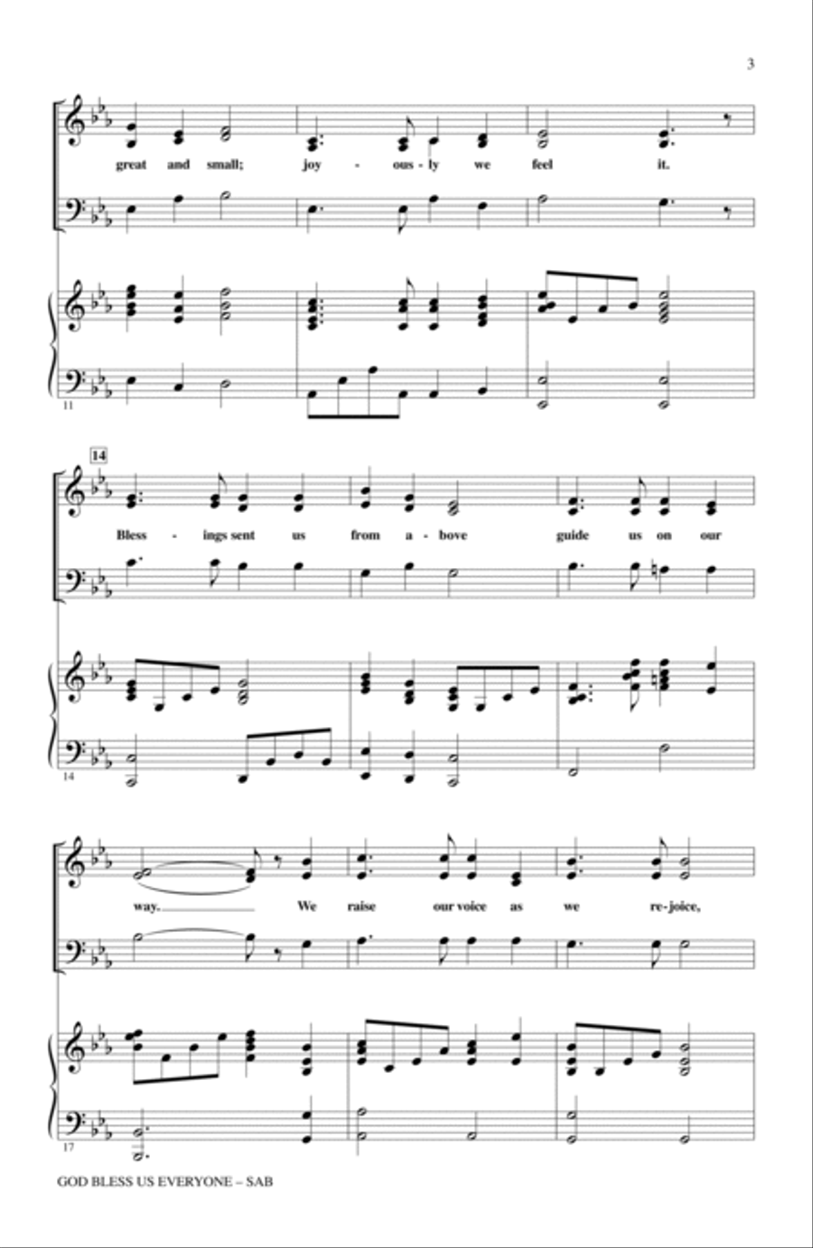 God Bless Us Everyone 3-Part scores gallery preview page 2