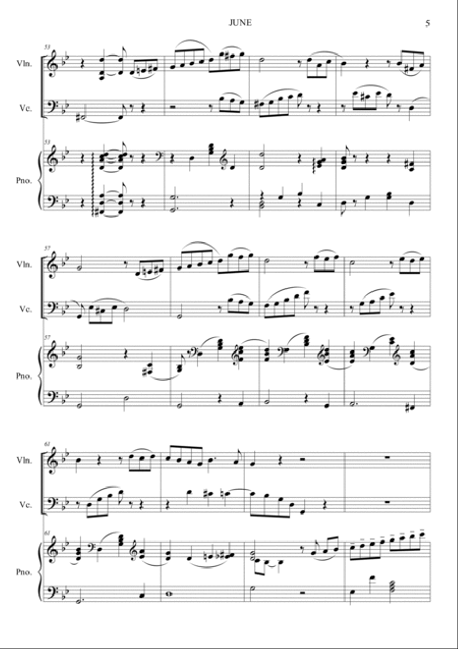 Baracarolle (The seasons No.6: Opus 37a JUNE) Piano Trio scores gallery preview page 5