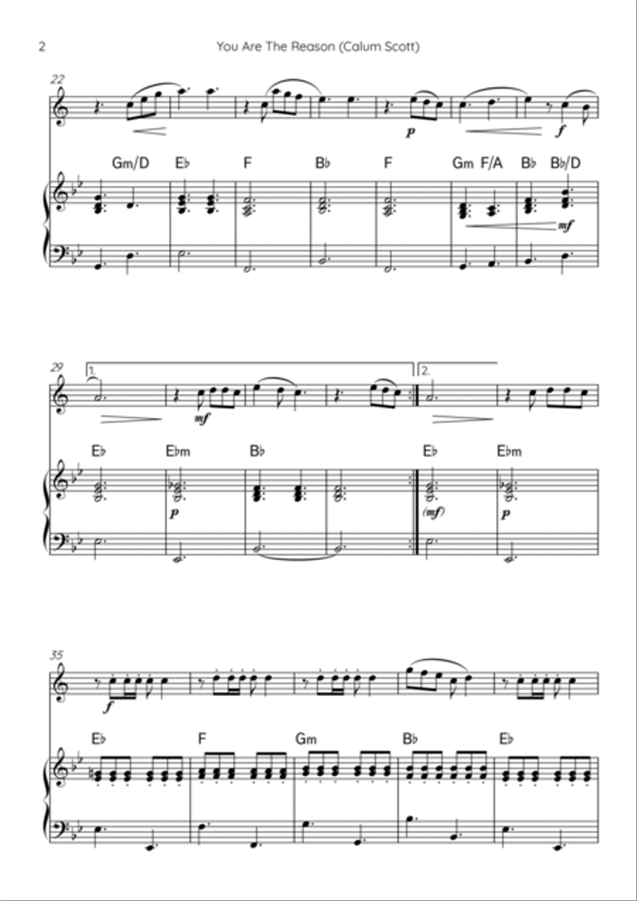 You Are The Reason Chamber Music scores gallery preview page 2