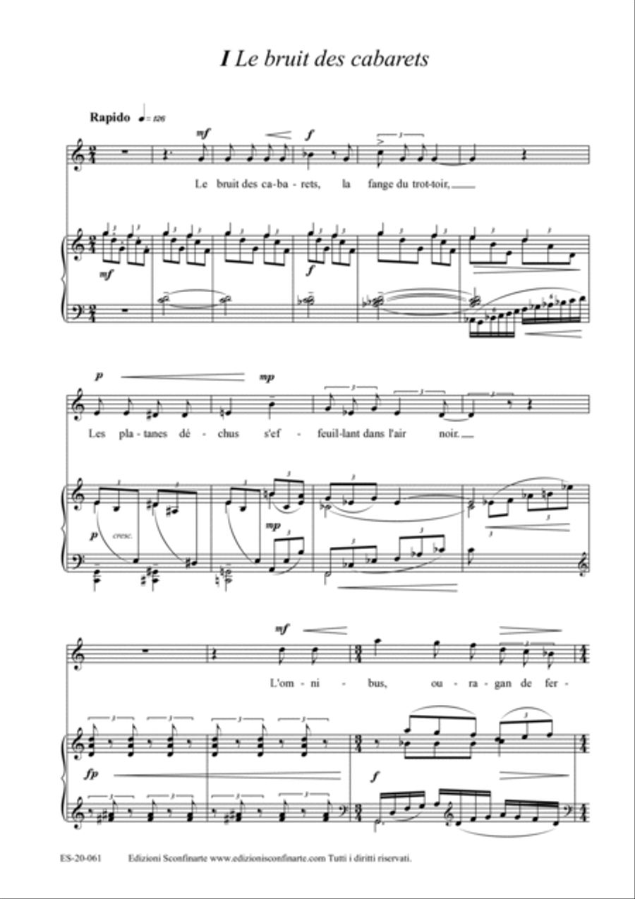 Alberto Cara : Le bruit des cabarets (ES-20-061) Voice scores gallery preview page 3