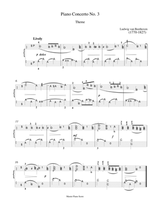 Beethoven - Theme from Piano Concerto No.3 (Easy Piano arrangement)