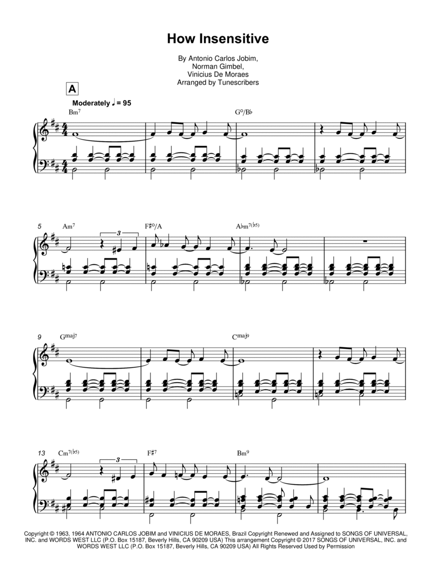 How Insensitive How Insensitive Piano Solo scores gallery preview page 1