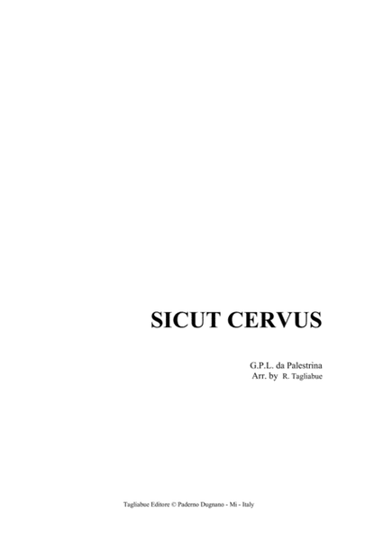 SICUT CERVUS - Palestrina - Arr. for Organ image number null
