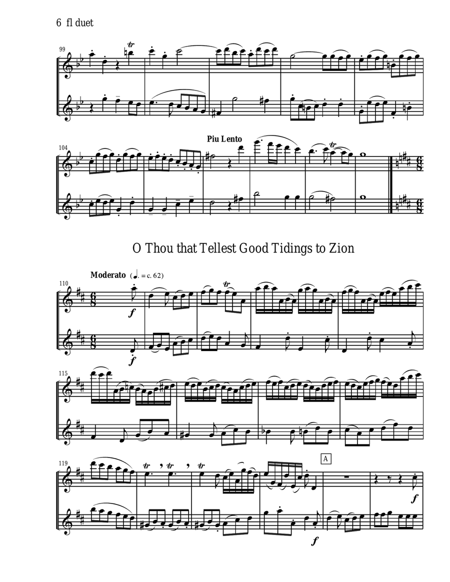 Handel's Messiah Selections for Flute Duet Flute Duet scores gallery preview page 6