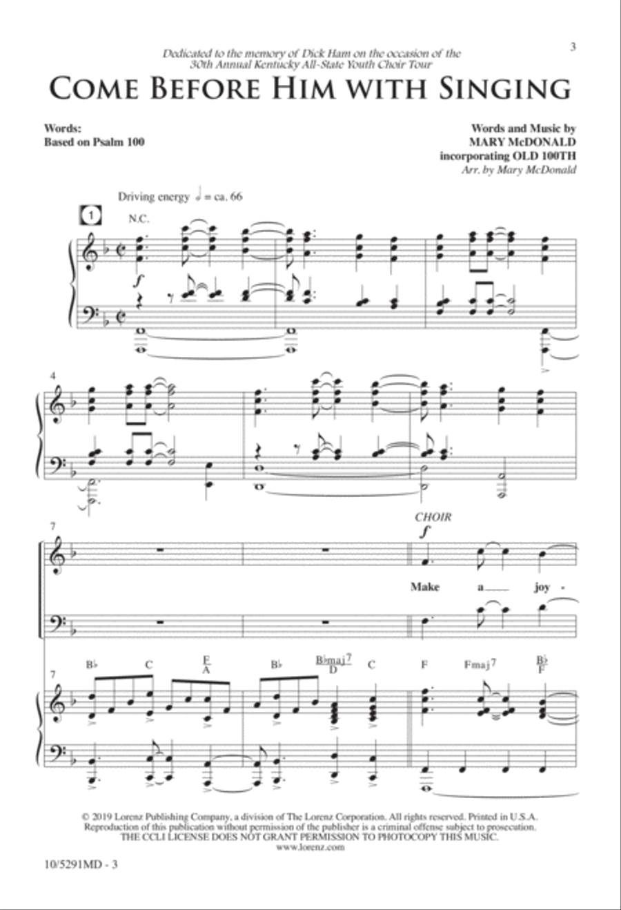 Come Before Him with Singing 4-Part scores gallery preview page 2