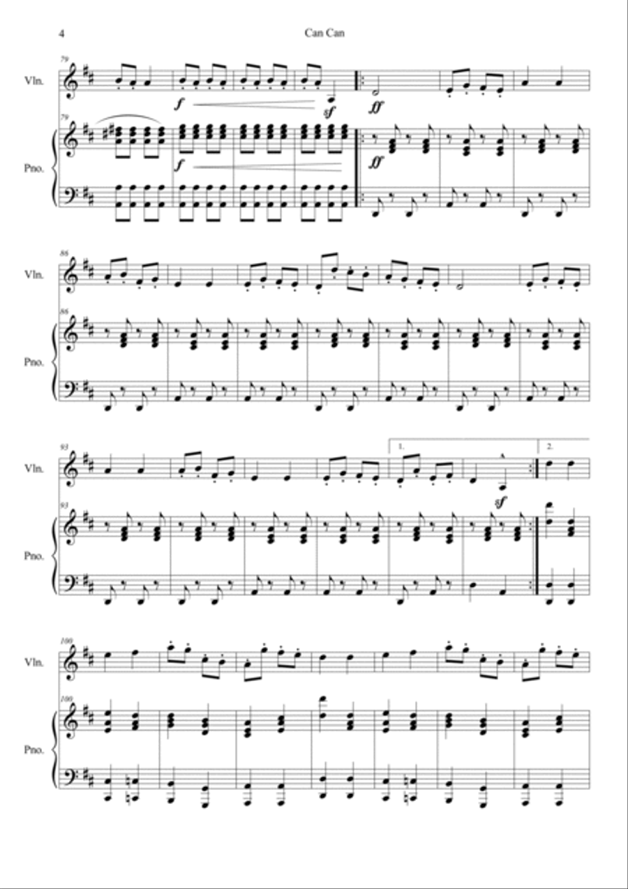 Can Can (from Orpheus in the Underworld) Violin Solo scores gallery preview page 4