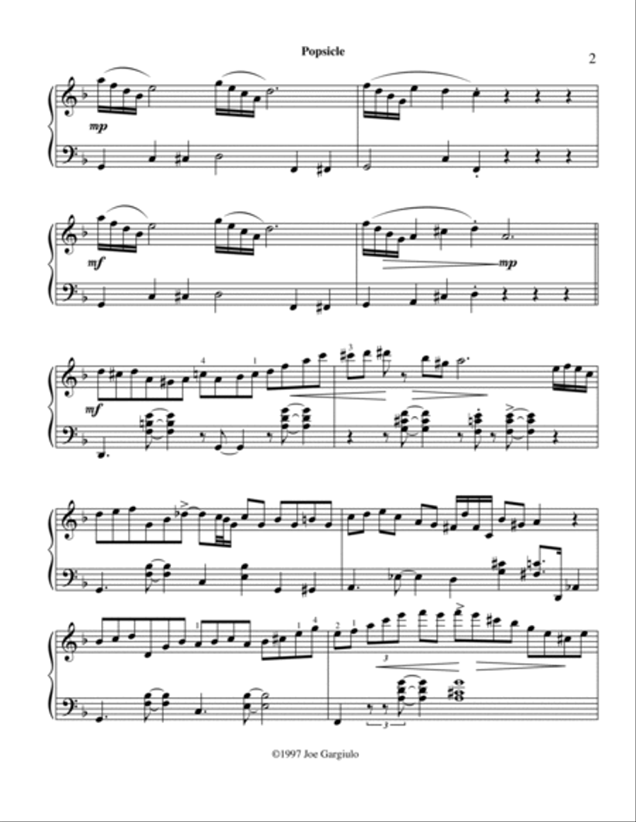 Popsicle Piano Solo scores gallery preview page 3