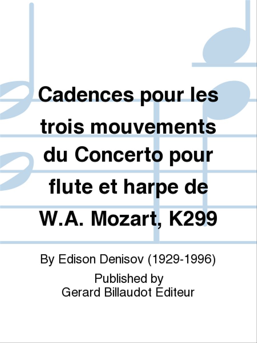 Cadences pour les trois mouvements du Concerto pour flute et harpe de W.A. Mozart, K299 Flute scores gallery preview page 1