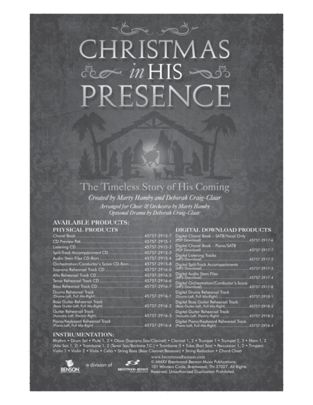 Christmas - In His Presence (Listening CD) image number null